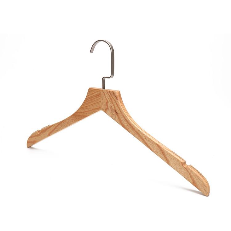 Flat Hook Natural Color Wooden Top Hanger - Display And ...