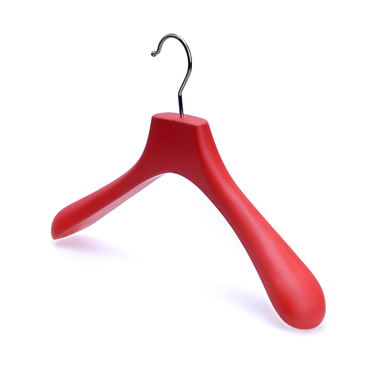 Matt red finishing Flat Head coat Hangers wide shoulders with Branded