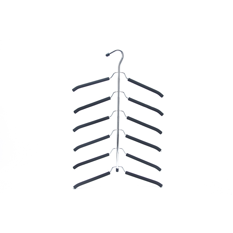 7Tier Metal FoamSkirt Hangers Ebony Chrome Collection Pant Hanger