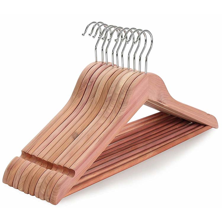 American Red Cedar Wood Coat Hangers, Wooden Suit Hangers Display And